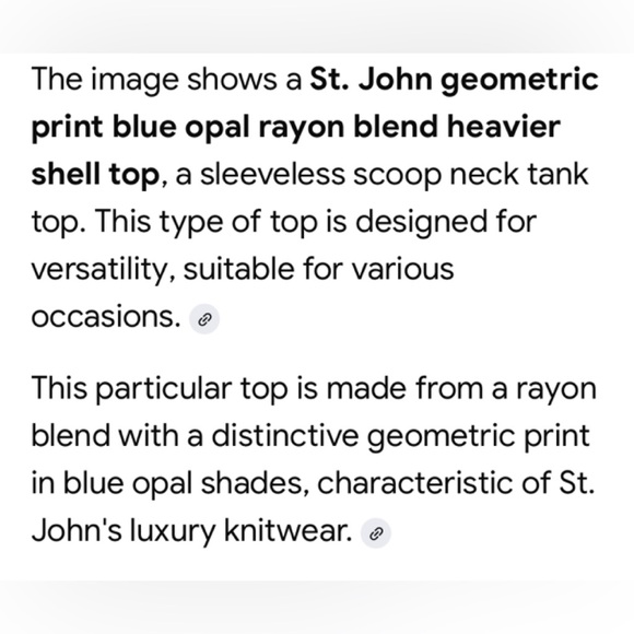 ST.JOHN geometric print blue opal rayon blend heavier shell size small NWT - Picture 12 of 13